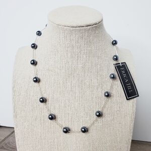 ERICA JILL PEARL NECKLACE CHOKER SILVER‎ NEW